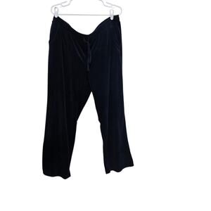 Sunday by Dressbarn Navy Velour Wide Leg Drawstring Lounge Pants XL